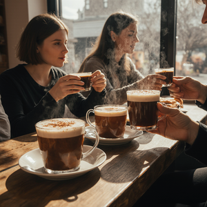 Balcão de atendimento repleto de bolos, doces e salgados frescos.