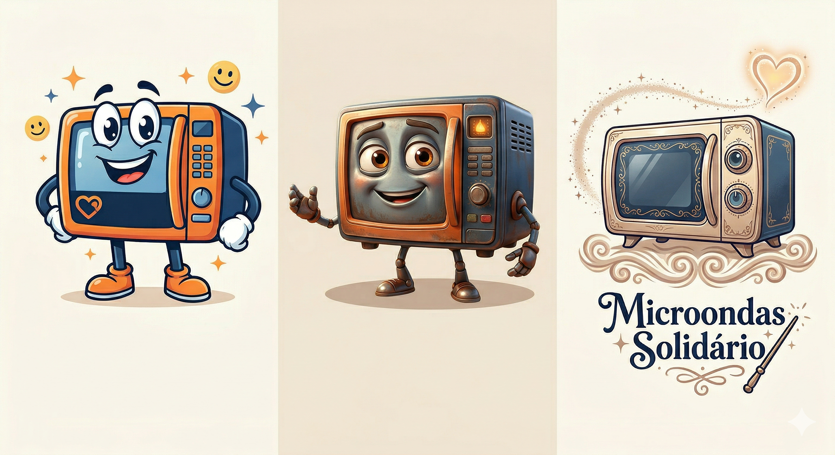 Ilustração cartoon de reparo de micro-ondas